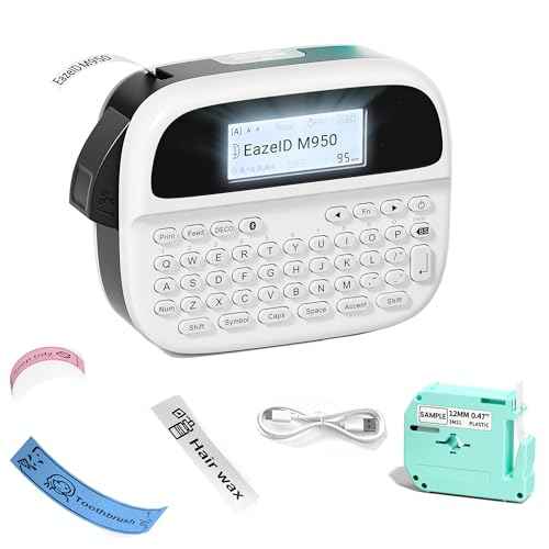 Handheld Label Maker Waterproof-Labels, Bluetooth Labeler for Kids School Items, Labeling Machine with Backlit LCD, QWERTY Keyboard & APP Connectivity for Teachers Gift, Home & Office Organization