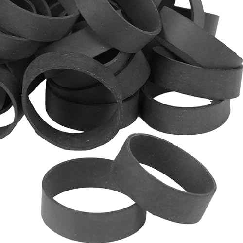 Rubber Bands Size#82 Black 65 Pieces Heavy Duty Wide Industrial Strong Elastic Rubber Bands for Office Supplies Survival Camping Biking Fishing Tactical