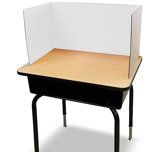 Flipside Products 12¡±x 48¡± White Study Carrels, Privacy Boards, Student Privacy and Focus Booth for The Classroom, Desk Divider Cubby for Tests, Made in USA - 24 Pack