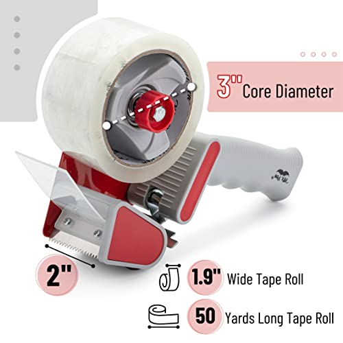 Mr. Pen Heavy Duty Packing Tape Dispenser Gun Set, 2 Pack, Red, 2-Inch Width