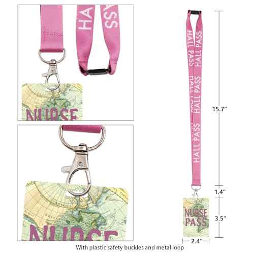 Ceiba Tree Hall Bathroom Passes for Classrooms Hall Pass Lanyards Boys Girls Bathroom Library Office Nurse Restroom Hall Pass Travel The Map World Set of 8 Teacher Classroom Supplies