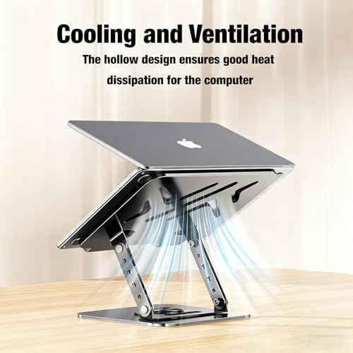 Laptop Stand, Laptop Stand for Desk with 360¡Æ Rotating Base, Ergonomic Laptop Riser for Desk with Adjustable Height, Heat Dissipation, Fits with All Laptops 10-17.3"
