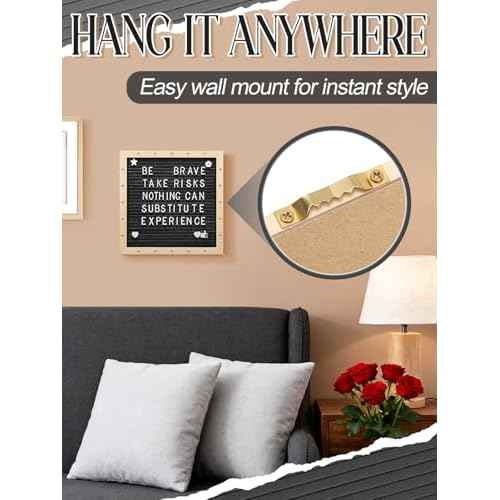 Light up Letter Board with LED Lights - 10in ¡¿ 10in Felt Changeable Message Board with Frame Letters for Halloween Wedding Party Home Fall Decorations Housewarming Gifts, Black