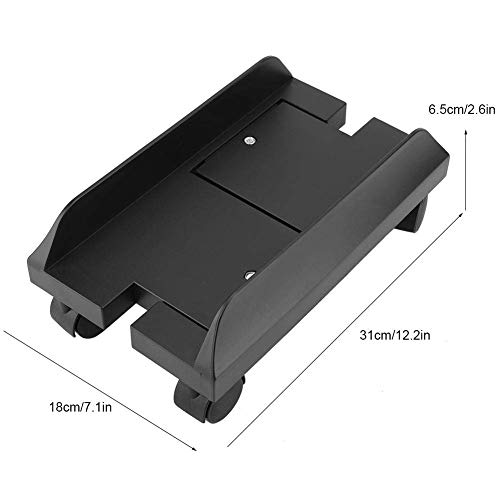 Universal Adjustable 5.7''-9.7'' Computer Tower Stand with 4 Castor Wheels, Black
