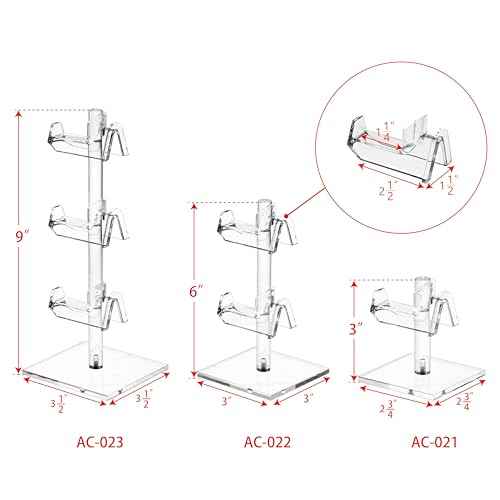 MOOCA 5 Pcs Premium Acrylic Glasses Stand, Eyewear Display, Sunglasses Organizer, Eyewear Holders, Sunglass Rack, with 5 Different Heights, Showcasing Up to 15 Pairs