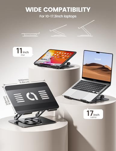 Lamicall Aluminum Laptop Stand for Desk 10-17.3'' MacBook Black