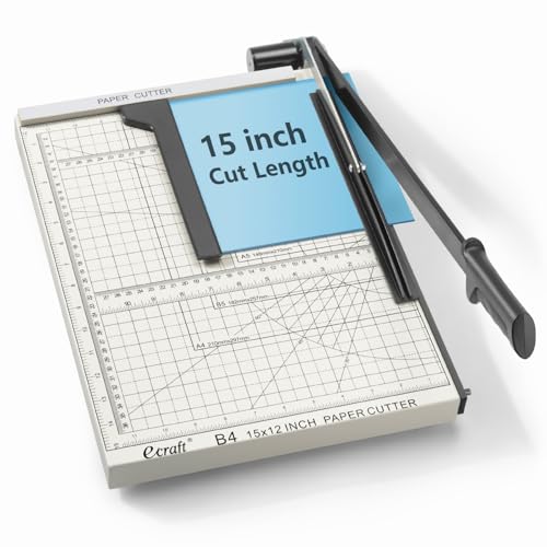 15-Inch Heavy-Duty Guillotine Paper Cutter with Safety Lock & Magnetic Guide