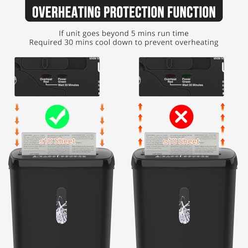 10-Sheet Strip Cut Paper Shredder, P-2 Security Level with 3.17 Gallon Basket, CD & Credit Card Shredder,Durable & Fast-Jam Proof System,ETL Certified Home Office Shredders
