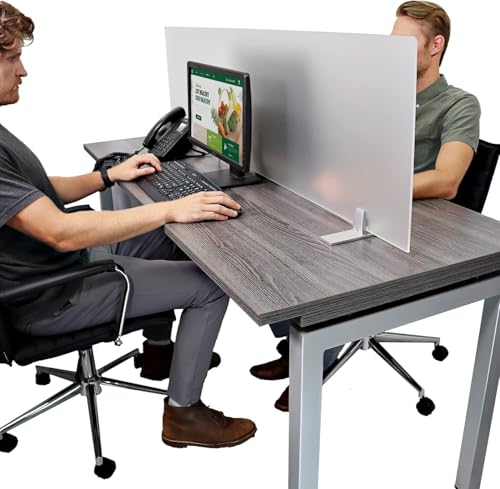 OBEX Frosted 18" x 60" Acrylic Free-Standing Desk Privacy Screen