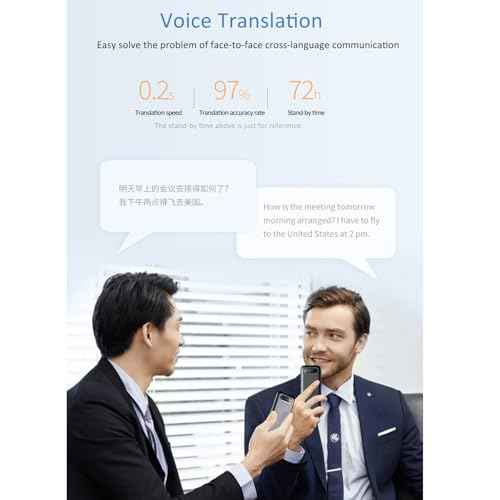 Docooler Portable Language Translator Device, Voice Interpreter with 134 Languages Voice, Translating 10 Offline Translation Recording Photo Translation for Travel Business Study Use