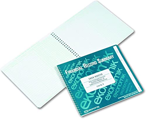 Ekonomik R Wirebound Check Register - 8.75 x 10, 40-Page (Pack of 2)