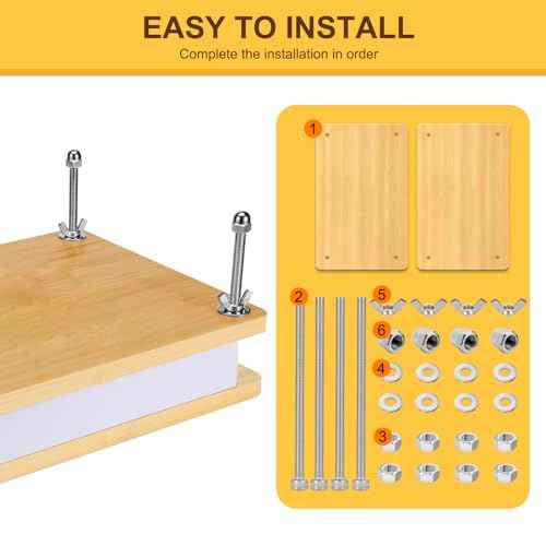 Book Press, Wooden Bamboo Flower Press Machine, Portable Book Binding Kits for Handmade Bookbinding, Manual Paper Press (11.6 x 7.9 Inch - 2 Floor)