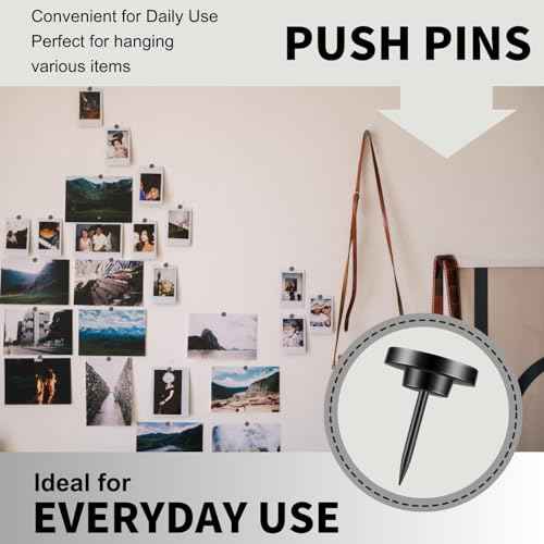 30 PCS Metal Black Push Pins for Wall Clear Thumb Tacks for Walls Flat thumbtacks Push pin for Bulletin Board Shadow Box Display Thumbtack for Cork Board