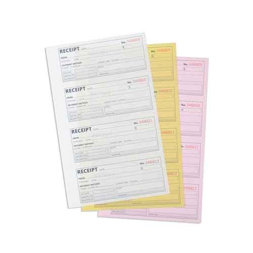Blue Summit Money Rent Receipt Book with Carbon Copies, Receipt Books 3 Part Carbonless for Landlords, Small Business, and Payments, Paper Triplicate Copies, 11x7.5'',100 per Book, 500 Total, 5 Pack,