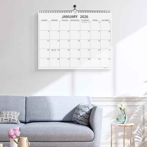 Wall Calendar 2025-2026, 16 Months Calendar September 2025 to December 2026, 14"¡¿11" Hanging Calendar for Home Office School Planning