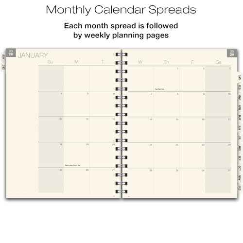 ESSENTIAL 2026 Monthly & Weekly Planner with Tabs, 8.5"x11": 14 Months (November 2025 - December 2026), Professional, Simple, Easy-to-Use Design and Frosted Poly Cover for Extra Protection (Frosted)