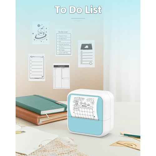 Sticker Printer - Printpods Mini Printer with Stickers, Print Pod, Bluetooth Inkless Printers, Sticker Maker, Portable Thermal Printer for iphone, Impresora Port?til for Notes, Journal, DIY, Kids Gift