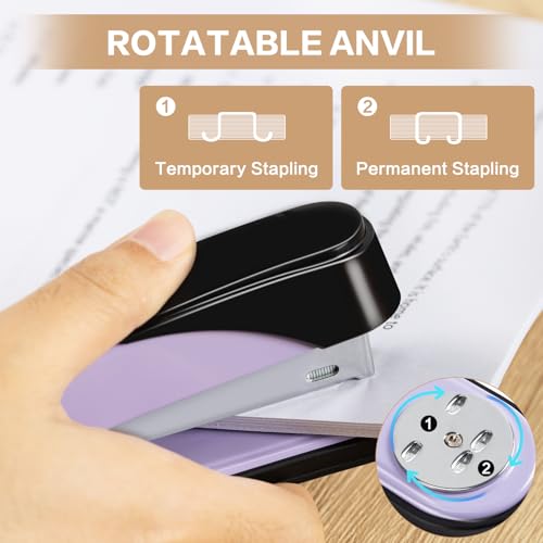 Deli Heavy Duty Stapler Purple with 2000 Staples & Remover, 50 Sheet Capacity