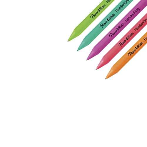 Paper Mate Handwriting Triangular Mechanical Pencil Set with Lead & Eraser Refills, 1.3mm, 8 Count - Back to School, Teacher Supplies, Home, Kids Writing, Fun Barrel Colors