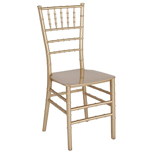 Flash Furniture Hercules Gold Resin Stacking Chiavari Chair Set of 2