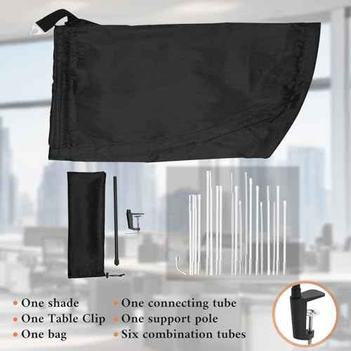 Black Office Cubicle Light Shield and Desk Shade -Cubicle Shade£¬UV-Resistant Blocks Overhead Light, Glare and AC Airflow, Ideal for Light Sensitive Workers, Cubicle Privacy and Comfortable Workspaces
