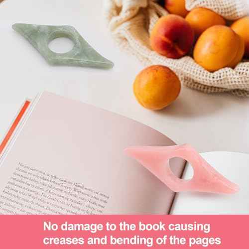Thumb Page Holder for Reading 2Pack, Energy Pattern Thumb Bookmark, Book Opener Holder, Book Finger Page Holder, Book Accessories for Reading Lovers(Pink and Olive-Green£©