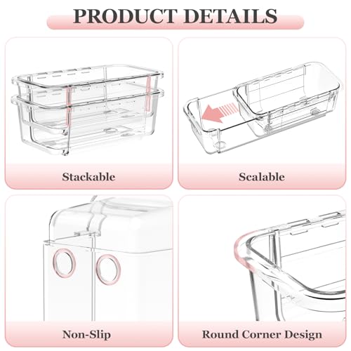 DILIBRA 16-Piece Clear Expandable Drawer Organizer Set - Large, Medium & Small