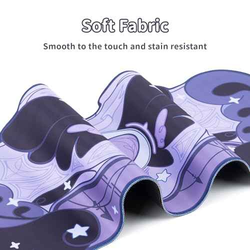 GeekShare Large Gaming Mouse Pad Wrist Support Set Non-Slip Rubber Back Desk Mat and Memory Foam Wrist Rest for Keyboard,Perfect for Gaming,or Home Office - Star Wings Dark Version