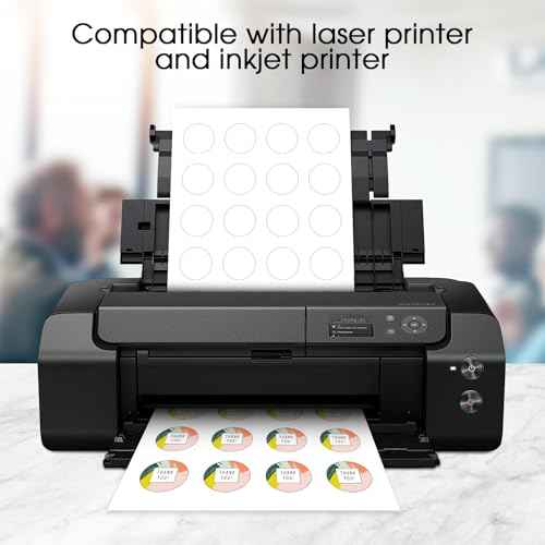 MaxGear 1.5" Round Sticker Labels, for Inkjet or Laser Printer, Matte White Printable Labels Sheets, Strong Adhesive, Dries Quickly, Holds Ink Well, 30 Sheets, 600 Pcs