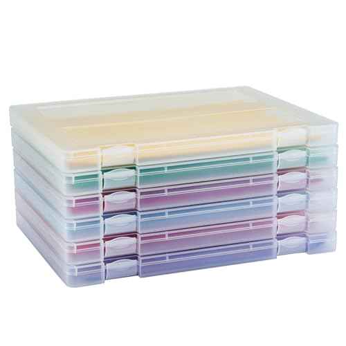 6 Pack A4 Paper Storage Box, 8.5 x 11 Project Case for US letter, Thick Scrapbook Storage Box Craft Storage Box Art Supplies Storage and Organization, Board Game Storage and Organizers