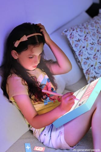 Blue Cinema Light Box with 312 Letters Emojis & Markers - LED Sign for Home & Girls' Bedroom Decor | Tricase