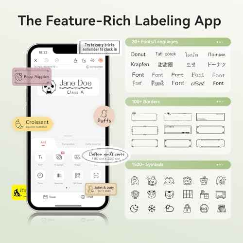 NIIMBOT Label Maker Machine Bluetooth Label Printer for School Home Office Organization, Wireless Mini Labeler D110 Upgraded Version, Label Machine with Label, Green
