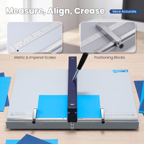Mxmoonant 18'' Manual Creasing Machine with Metric/Imperial Scale 60-500 GSM, 455X540mm
