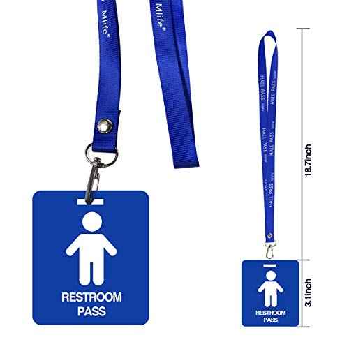 Unbreakable PVC Hall Pass Lanyards,Mlife School Passes Set for Teachers 6 Pack Hall, Bathroom, Library, Office and Nurse Classroom School Supplies