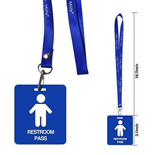 6 Pack Unbreakable PVC School Hall Passes with Lanyards for Teachers & Students