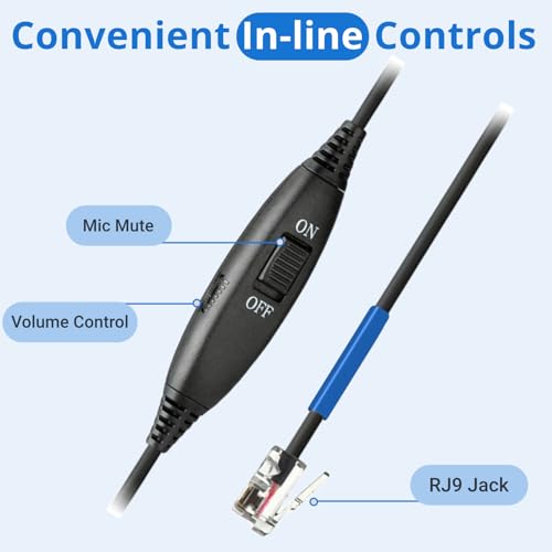 Callez RJ9 Phone Headset with Mic Noise Cancelling, Office Telephone Headset with Quick Disconnect Cord Compatible with Cisco IP Phones 7940 7941 7942 7945 7960 7962 7965 7821 7841 8811 8841 8845 8851