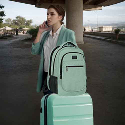 MATEIN Laptop Backpack for Women, Expandable 15.6 inch with USB Charging Port, Anti Theft Travel School Backpack, Water Resistant College Bookbag for Computer Bag Gifts for Men Women, Cyan