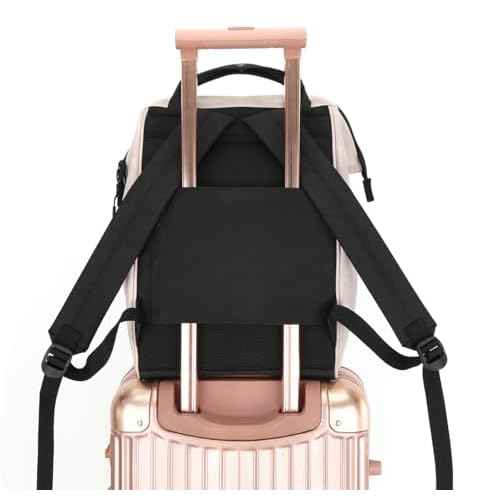 himawari 14.9 inch Women's Laptop Backpack, Large Capacity College Schoolbag, Waterproof Travel Bag for Men & Women-0403-03#Black