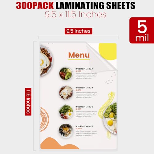 CAREGY 350 Pack Thermal Laminating Pouches 9x11.5 Inch, 5 Mil Thickness