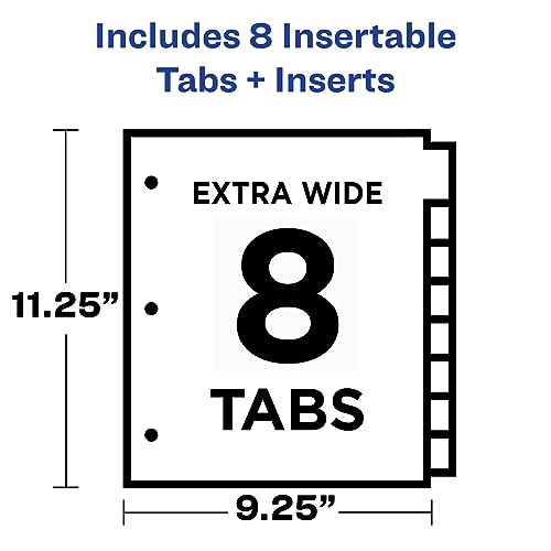 Avery Big Tab Insertable Dividers 8-Tab Set with Color-Coded Pages - 1 Pack