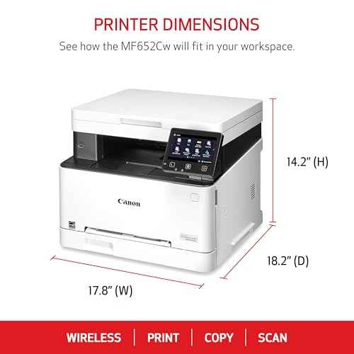 Canon Color imageCLASS MF652Cw - Wireless Laser Printer, Multifunction with Scanner, Copier, Mobile Ready, 3 Year Limited Warranty, 22 PPM Color, White
