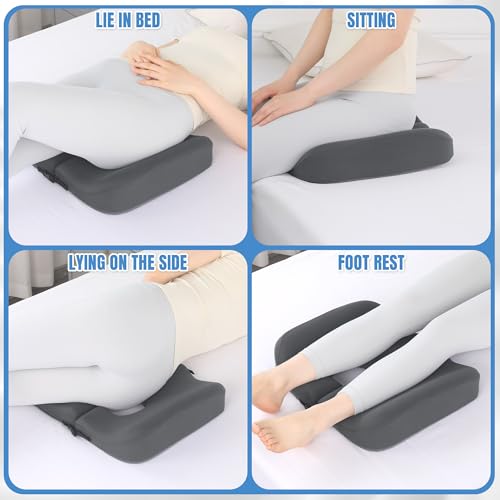 HOMBYS Dark Grey Memory Foam Bed Sores Cushion with T-Shaped Opening, 17.3 x 15.7 x 3.1 in