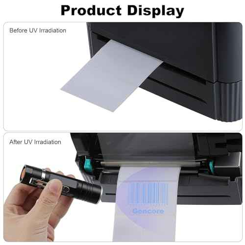 4.33'' x 328' UV Invisible Thermal Transfer Ribbon, Gcore Fluorescent Anti Theft Invisible Marking Ribbon, 1'' Core, Compatible with Zebra TSC GoDEX Argox, 1 Roll, Invisible Shifting to Blue