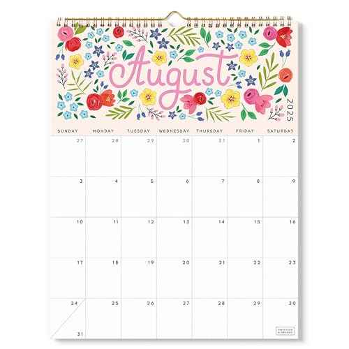 S&O Five Color Floral Wall Calendar from July 2025-Dec 2026 - Tear-Off Monthly Calendar - 18 Month Academic Wall Planner - Hanging Organizer to Track Anniversaries & Appointments - 13.5"x10.5¡±in