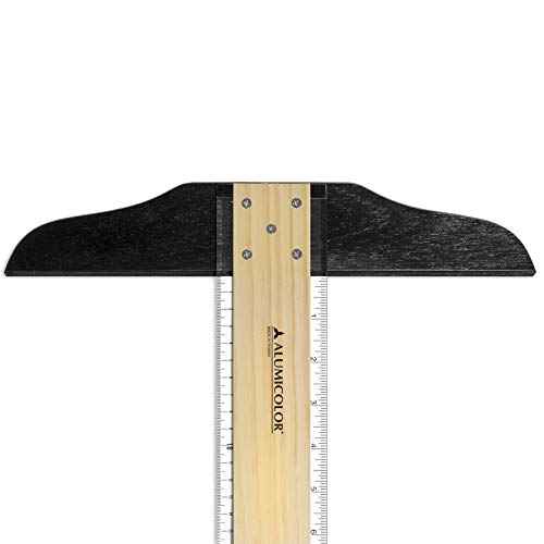 Alumicolor Wood/Acrylic Calibrated T-Square for Art, Framing & Drafting, Pack of 2-18IN
