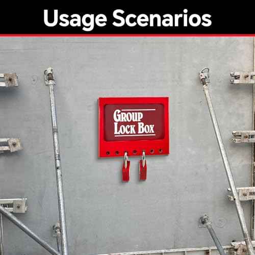 Lockout Tagout Lock Box Portable Group Box Kit Safety Padlock Box 1Pack for Lock Out Tag Out Station Red