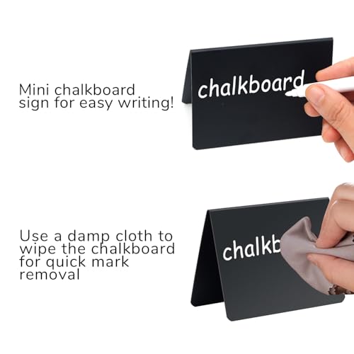 Mini Chalkboard Signs 12 Pack 4x3 Inches Food Labels for Events & Food Display