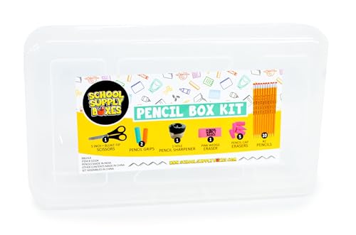 School Supply Box for Grades K-5 - 1 Box with Art & Writing Supplies