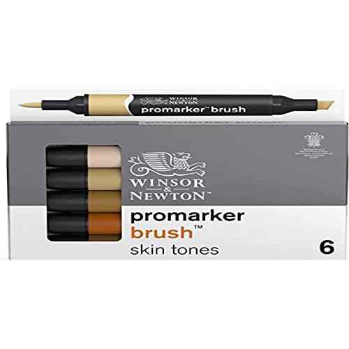 Winsor & Newton ProMarker Brush Set, 6 Count, Skin Tones