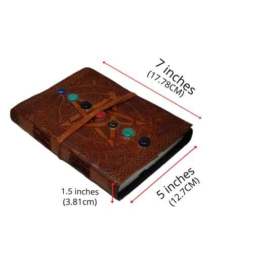 18 cm Star Stone 3D Emboss Leather Blank Book grimoire leather journal book of shadows spell book leather diary journal notebook sketchbook gift for artists
